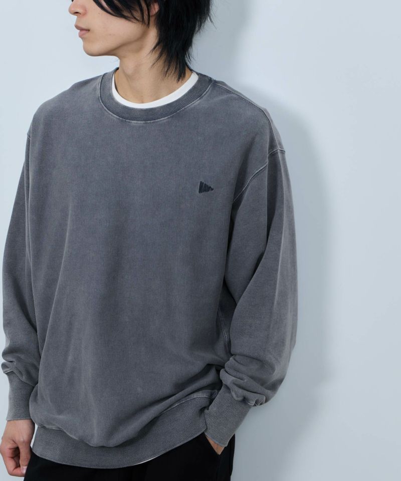 NAVY  ヘビーウェイト 裏毛アシッド加工クルーネックスウェット メンズ商品画像-13