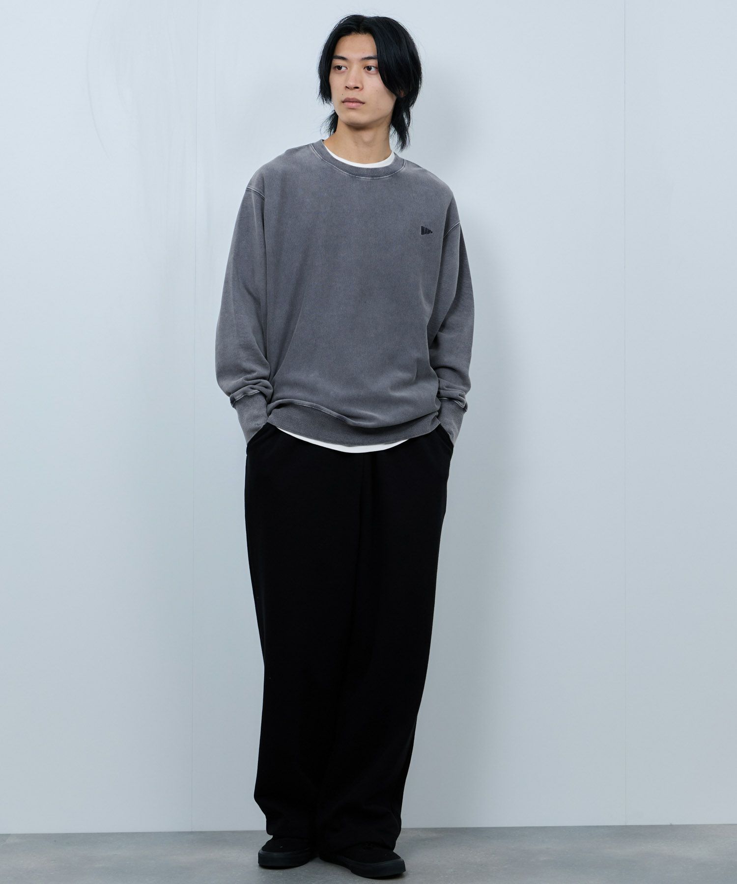 NAVY ヘビーウェイト 裏毛アシッド加工クルーネックスウェット メンズ商品画像-14