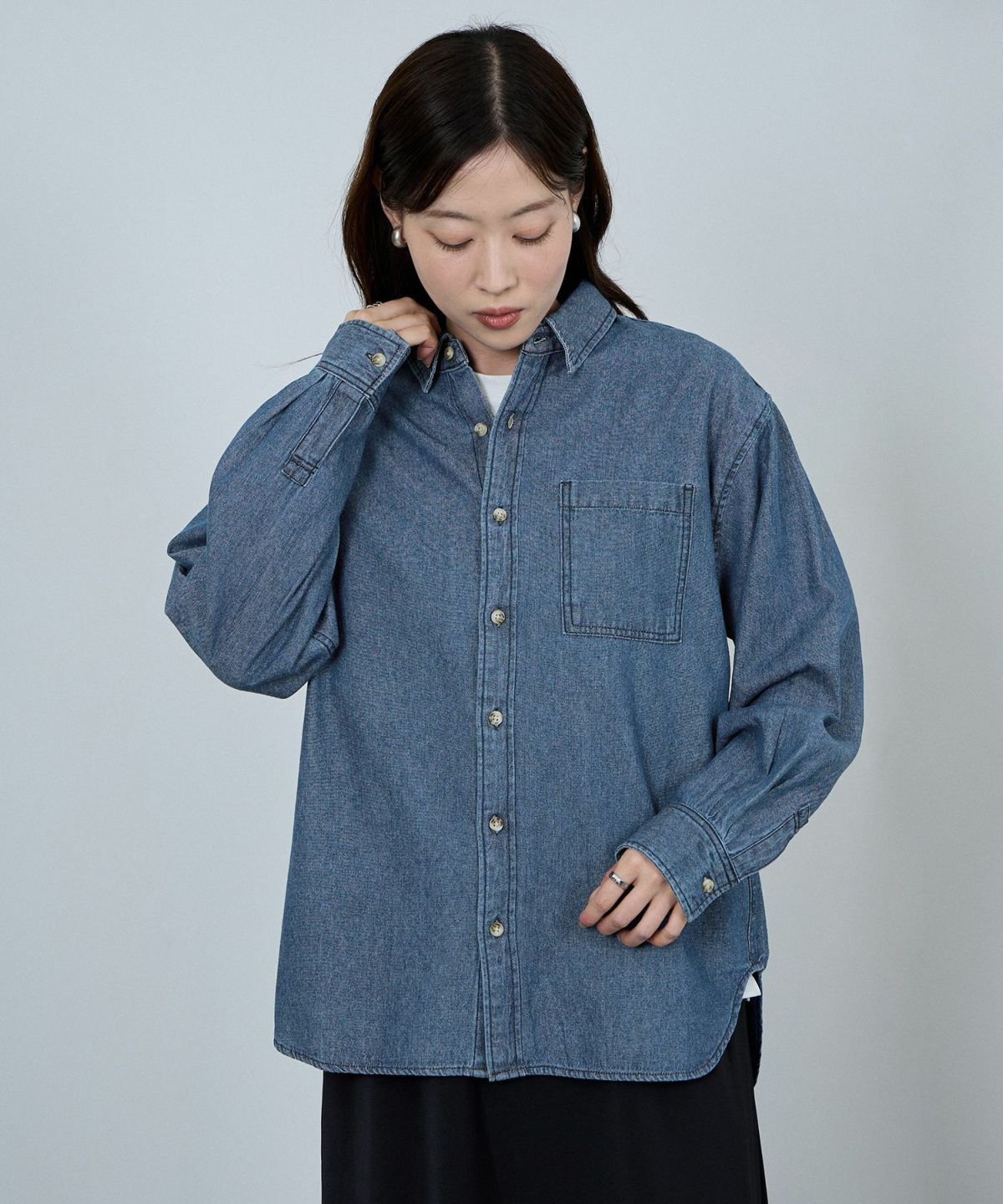 nAvy ルーズデニムシャツ レディース
