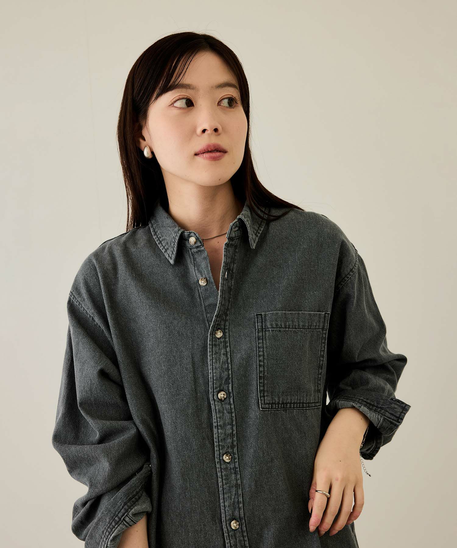 nAvy ルーズデニムシャツ レディース