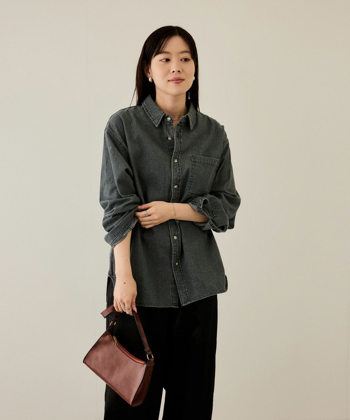 nAvy ルーズデニムシャツ レディース