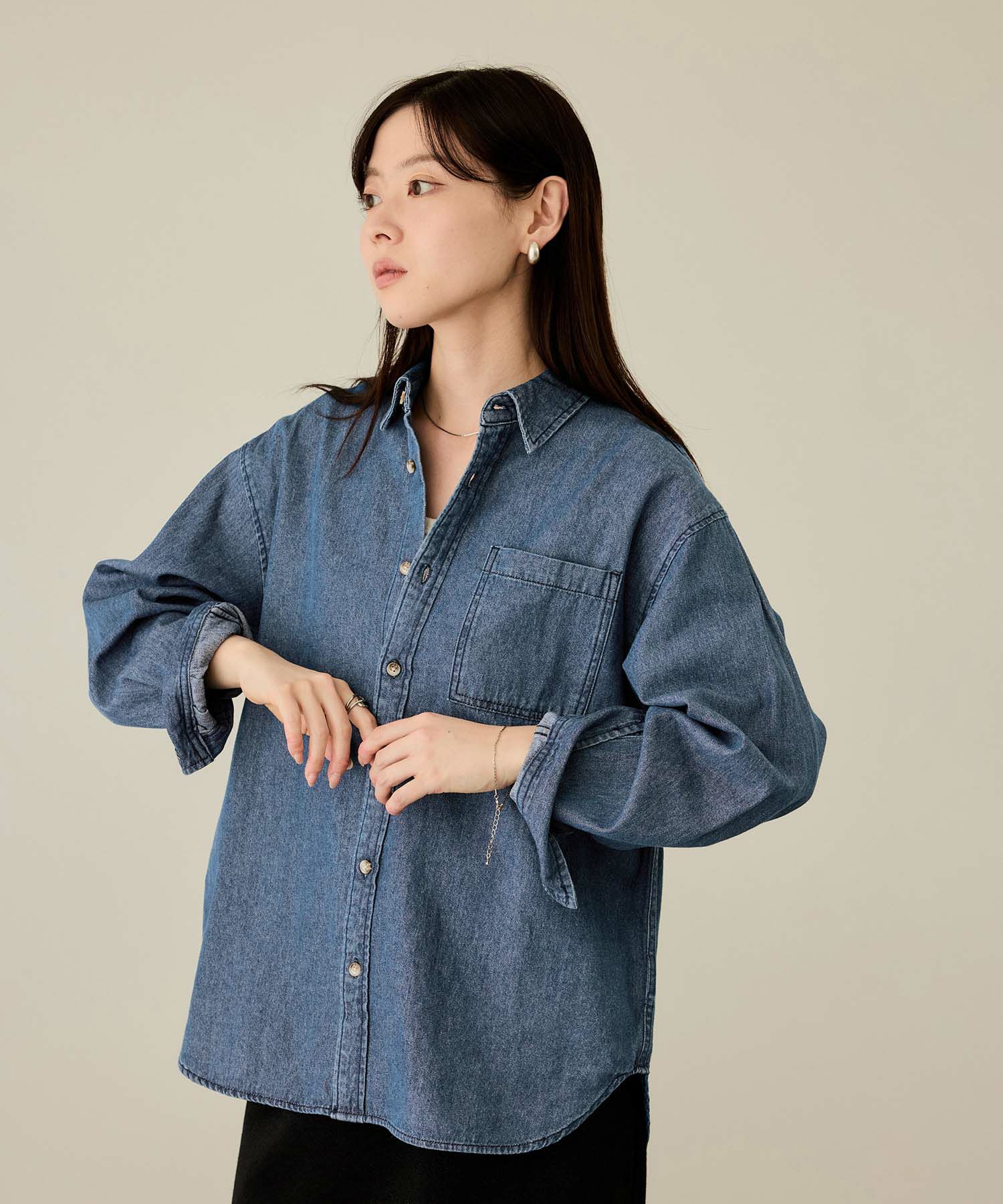nAvy  ルーズデニムシャツ レディース商品画像-11