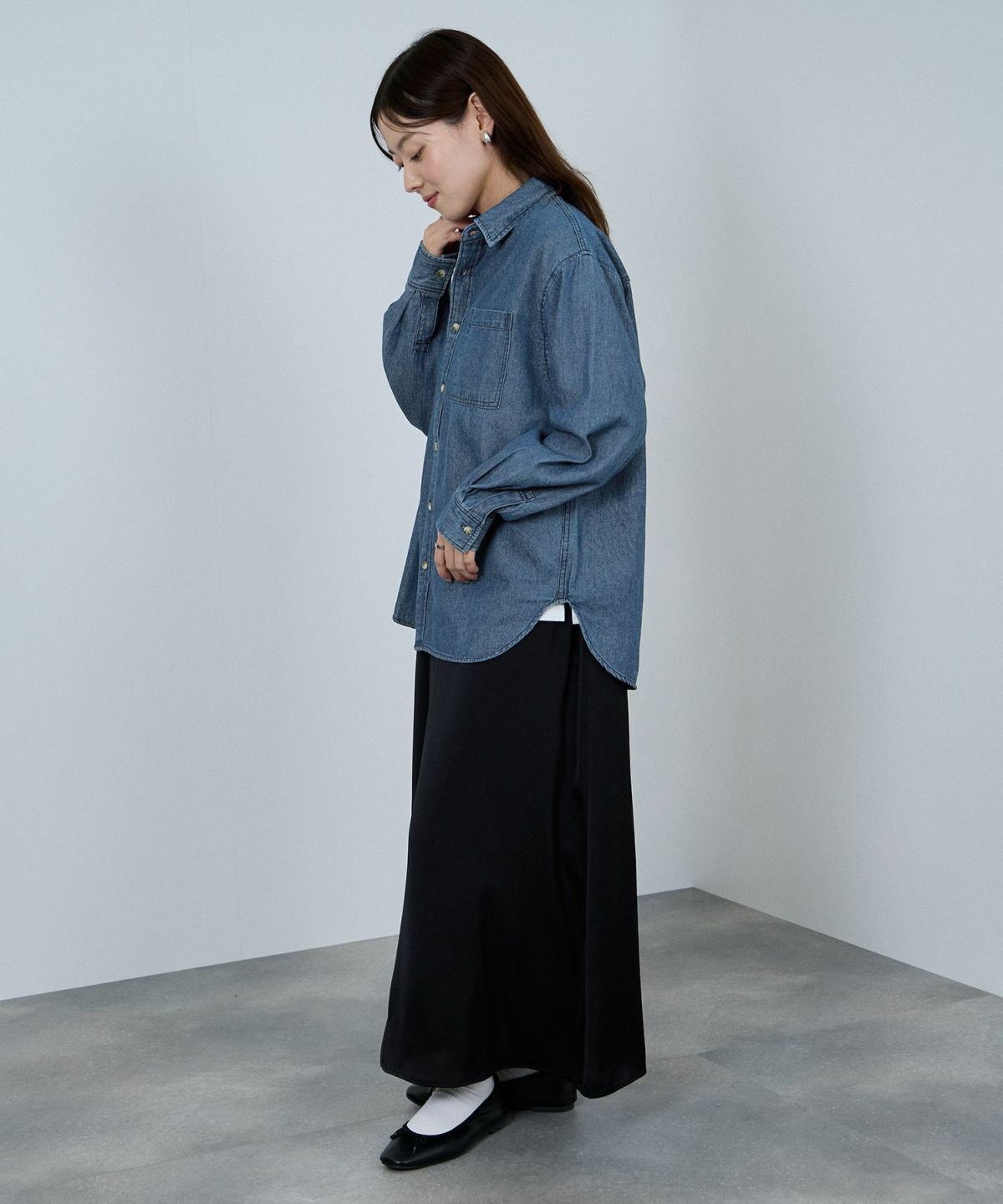 nAvy ルーズデニムシャツ レディース