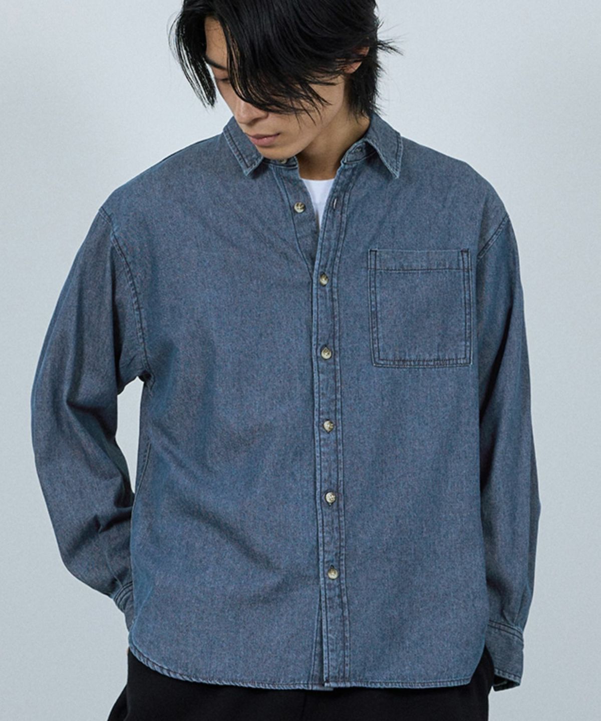 nAvy ルーズデニムシャツ レディース