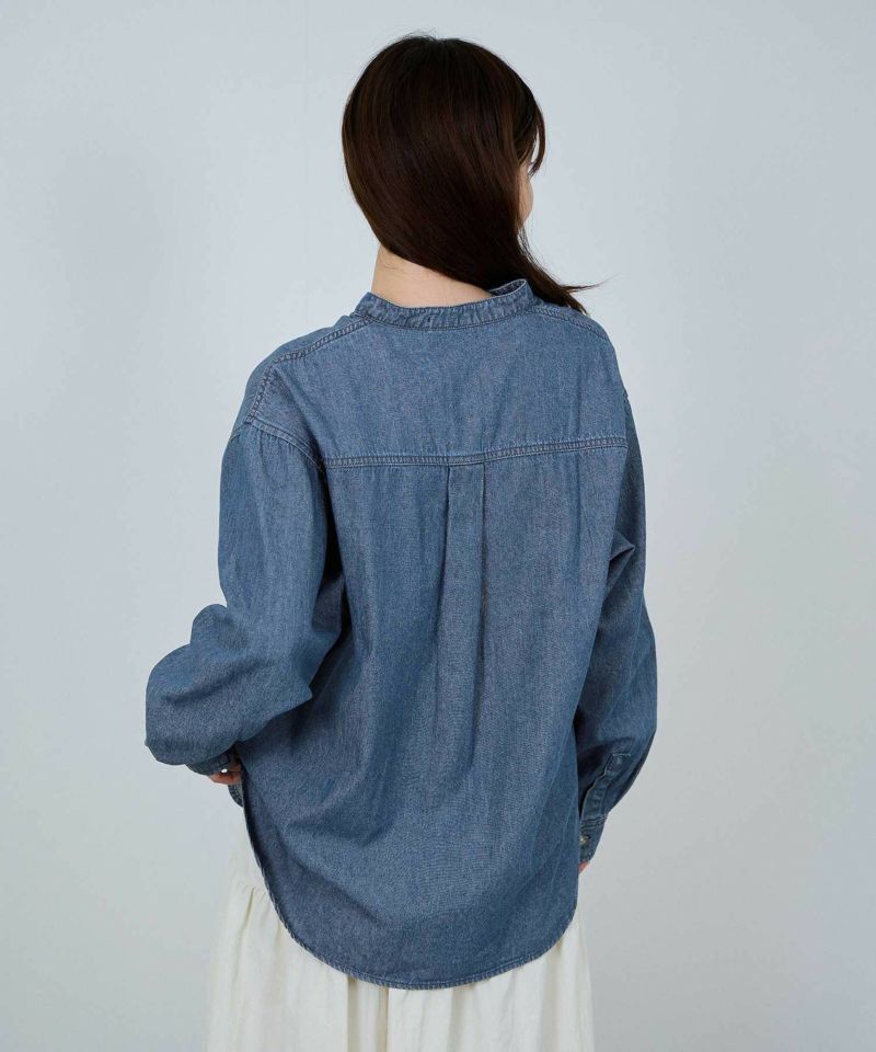 nAvy  ルーズデニムスタンドカラーシャツ レディース商品画像-5