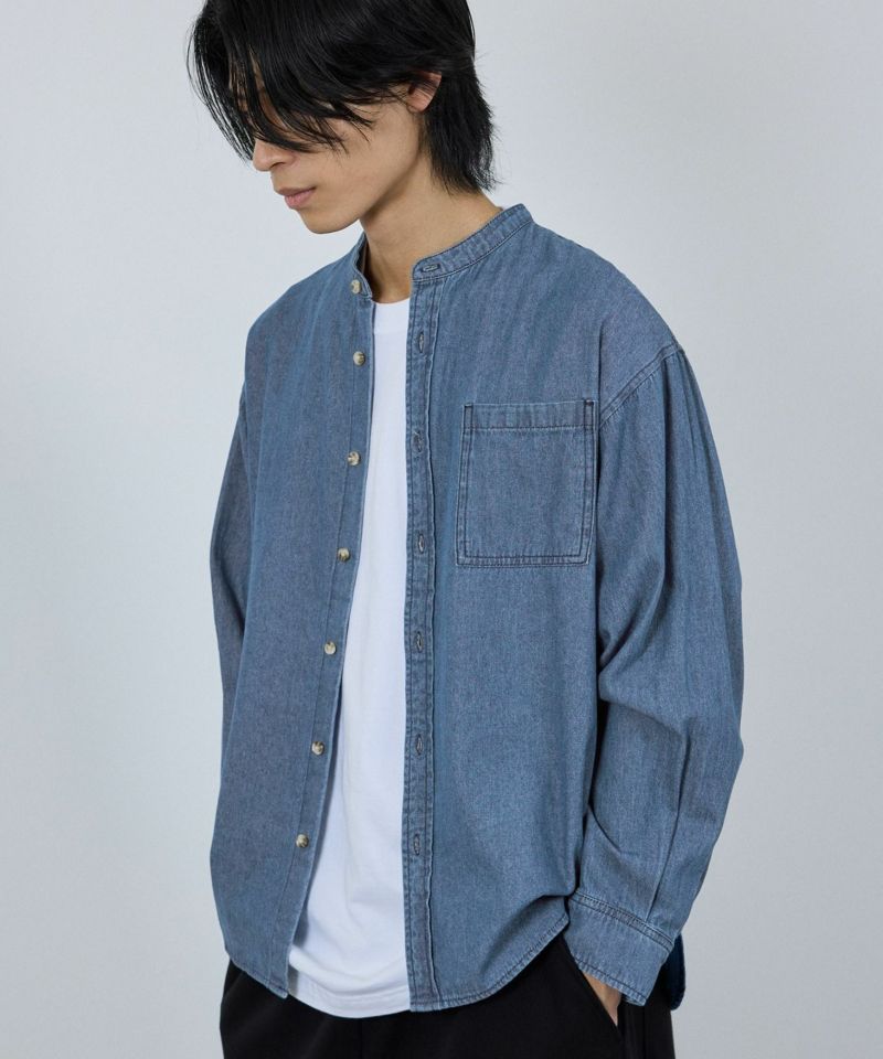 nAvy  ルーズデニムスタンドカラーシャツ レディース商品画像-10