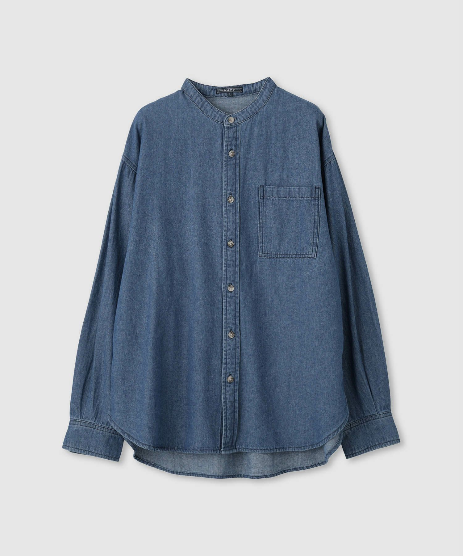 nAvy ルーズデニムスタンドカラーシャツ レディース