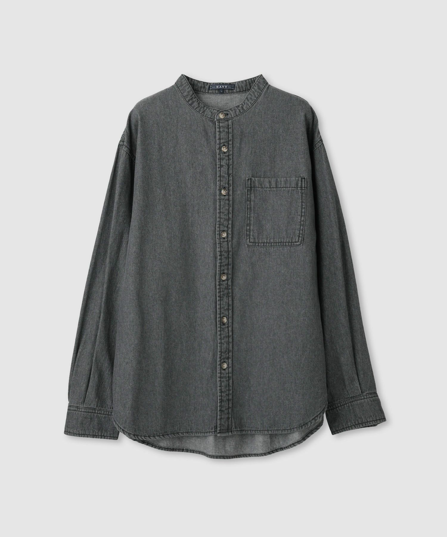 nAvy ルーズデニムスタンドカラーシャツ レディース
