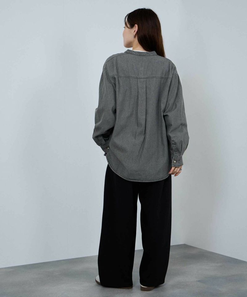 nAvy  ルーズデニムスタンドカラーシャツ レディース商品画像-16