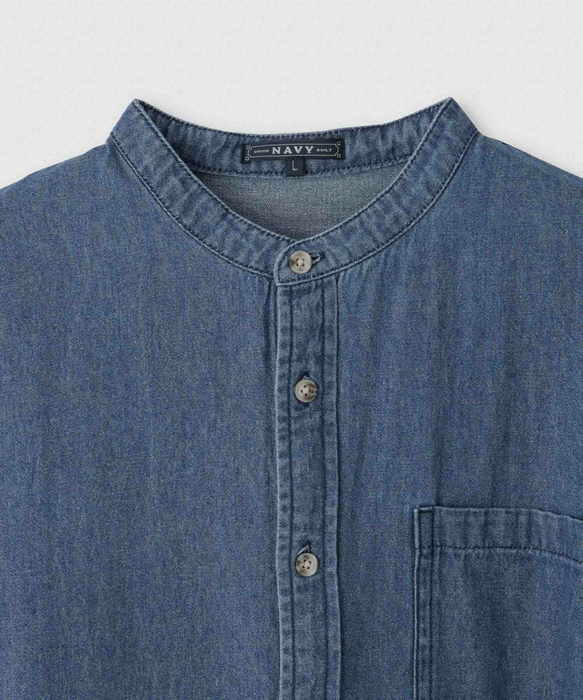 nAvy ルーズデニムスタンドカラーシャツ レディース