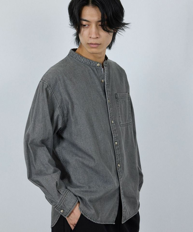 nAvy  ルーズデニムスタンドカラーシャツ レディース商品画像-17