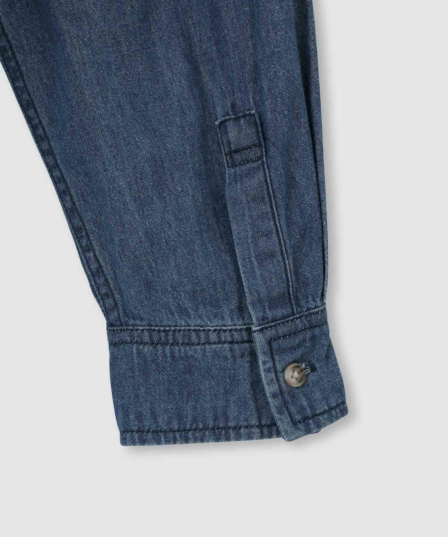 nAvy ルーズデニムスタンドカラーシャツ レディース