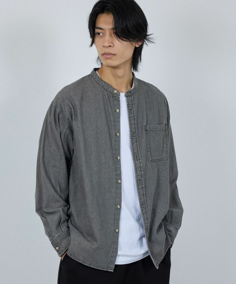 nAvy  ルーズデニムスタンドカラーシャツ レディース商品画像-21