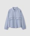[期間限定価格]Idnes ストライプフリルシャツ レディース