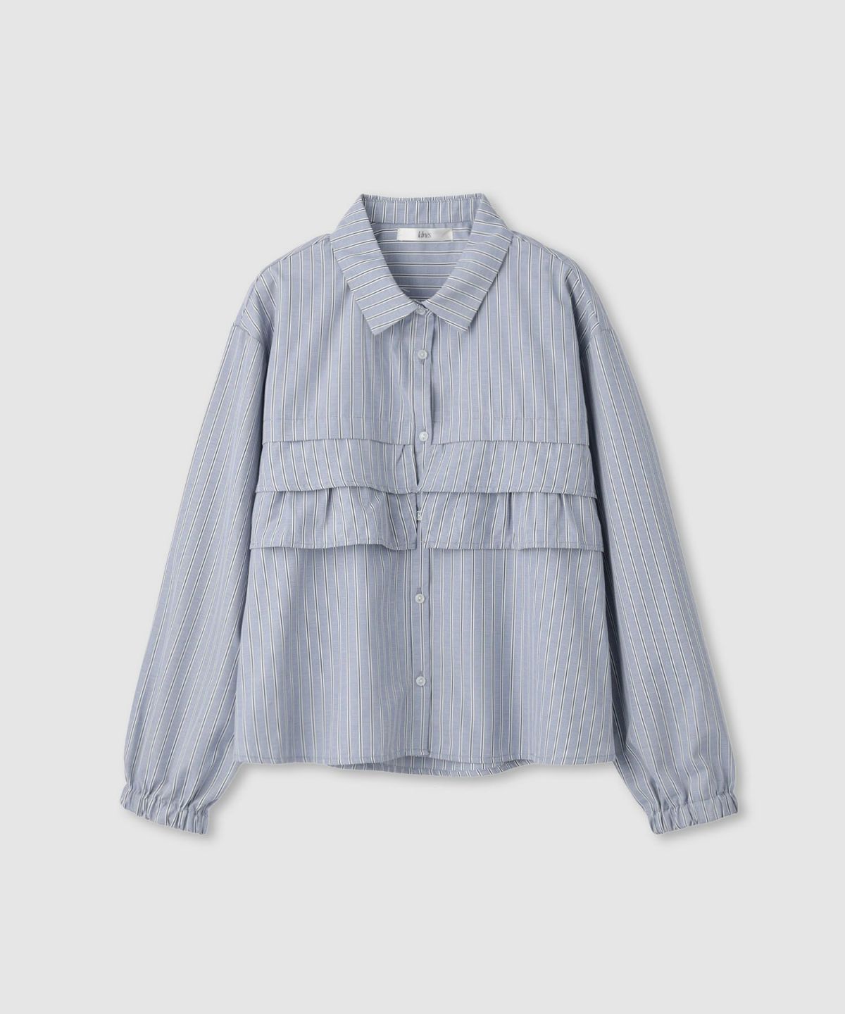 [期間限定価格]Idnes ストライプフリルシャツ レディース