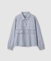 [期間限定価格]Idnes ストライプフリルシャツ レディース