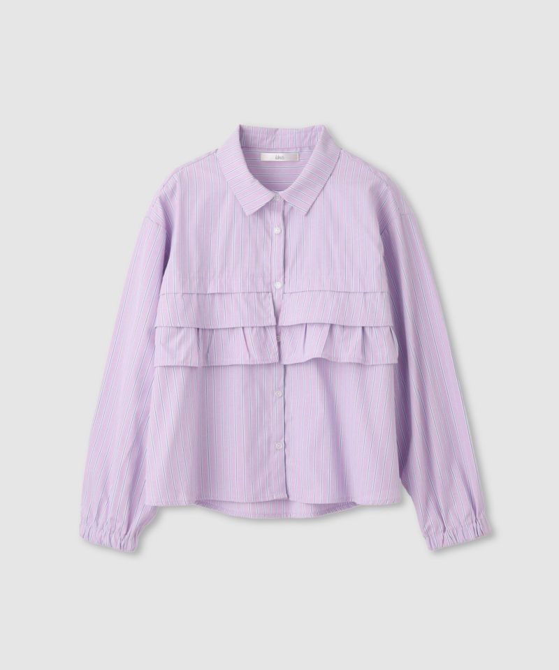 Idnes ストライプフリルシャツ レディース商品画像-3