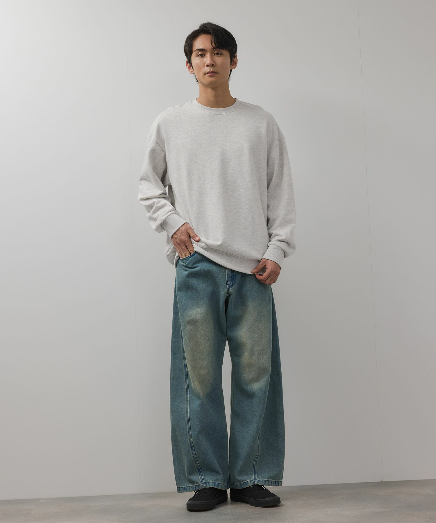 NAVY タフラク ヘビー裏毛クルーネックスウェット メンズ商品サムネイル-8