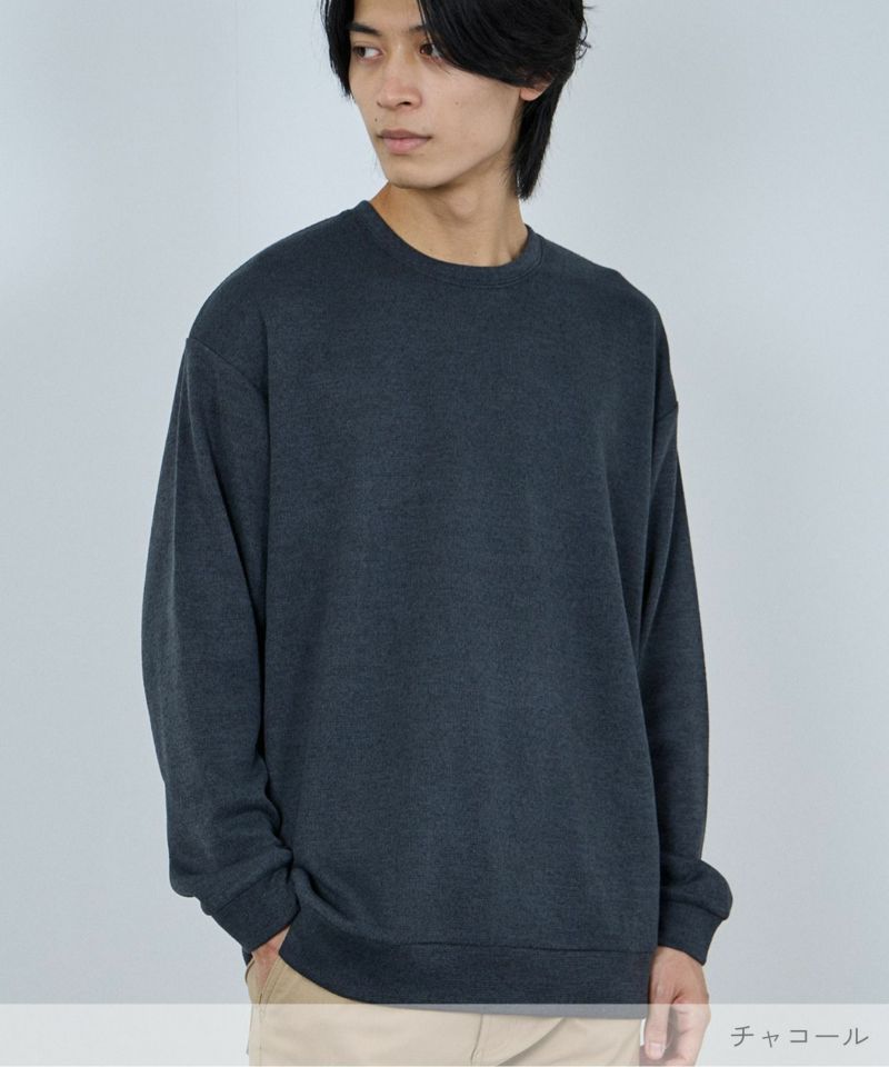 NAVY  MAC HEAT ソフトタッチクルーネックニットフリース メンズ商品画像-1