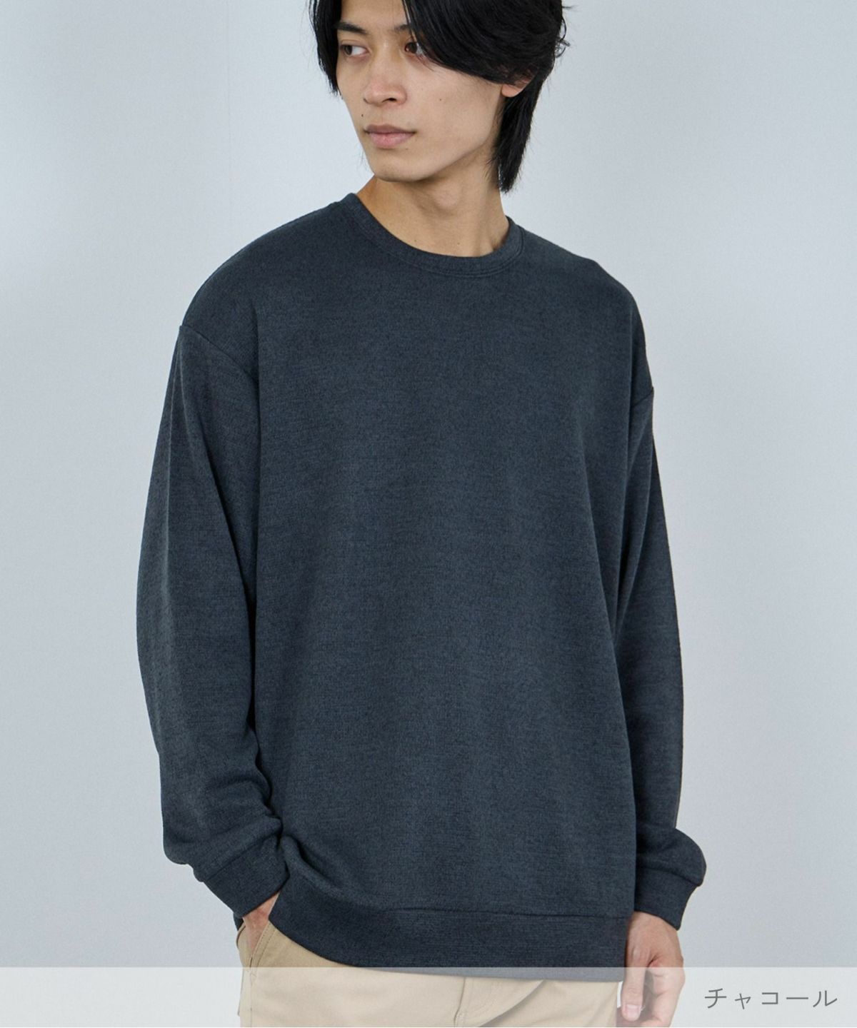 NAVY MAC HEAT ソフトタッチクルーネックニットフリース メンズ