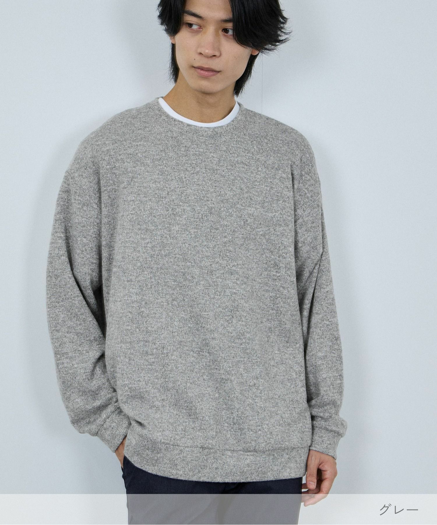 NAVY MAC HEAT ソフトタッチクルーネックニットフリース メンズ
