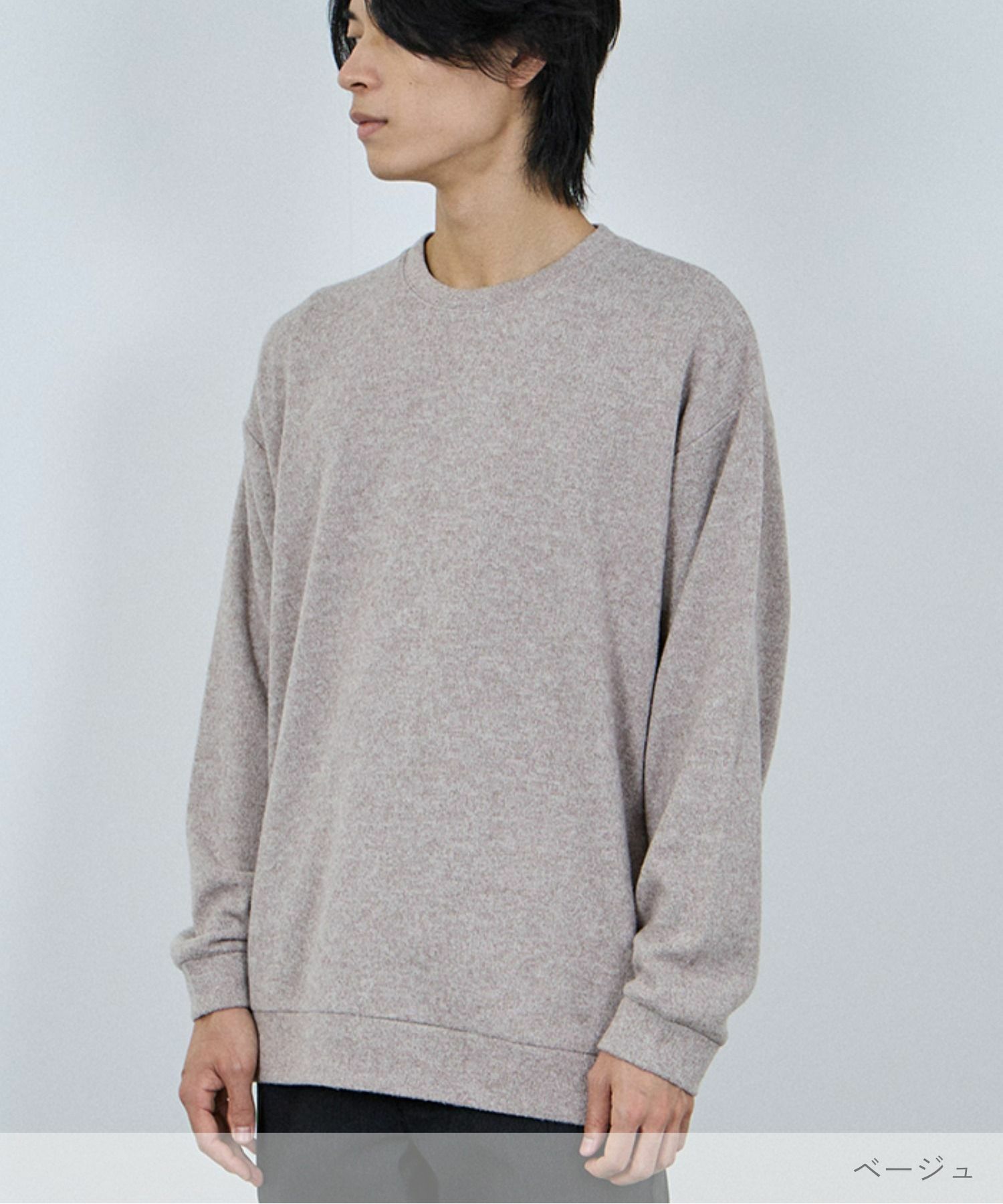 NAVY  MAC HEAT ソフトタッチクルーネックニットフリース メンズ商品サムネイル-4
