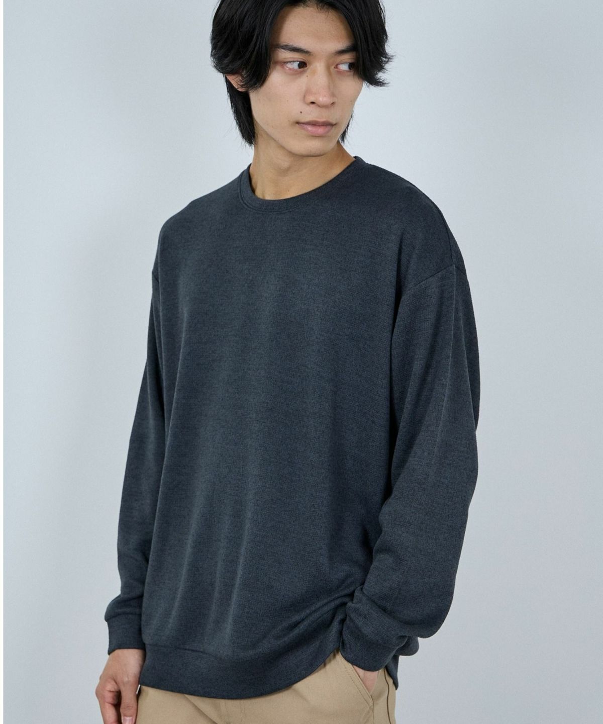 NAVY MAC HEAT ソフトタッチクルーネックニットフリース メンズ