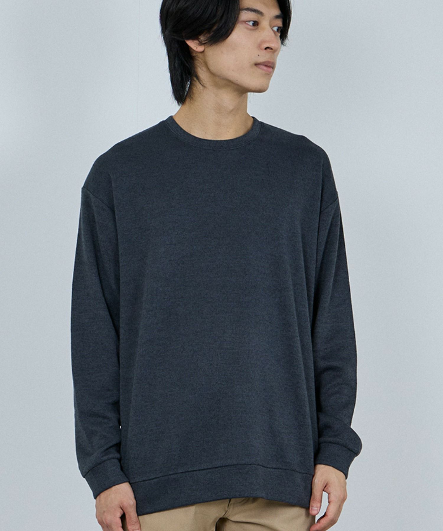 NAVY MAC HEAT ソフトタッチクルーネックニットフリース メンズ
