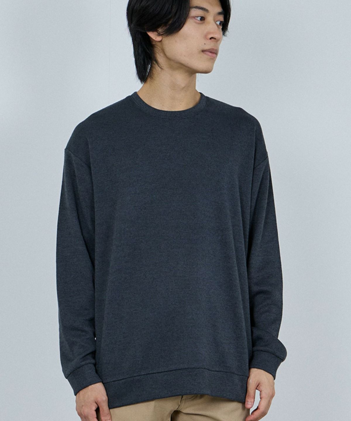 NAVY MAC HEAT ソフトタッチクルーネックニットフリース メンズ