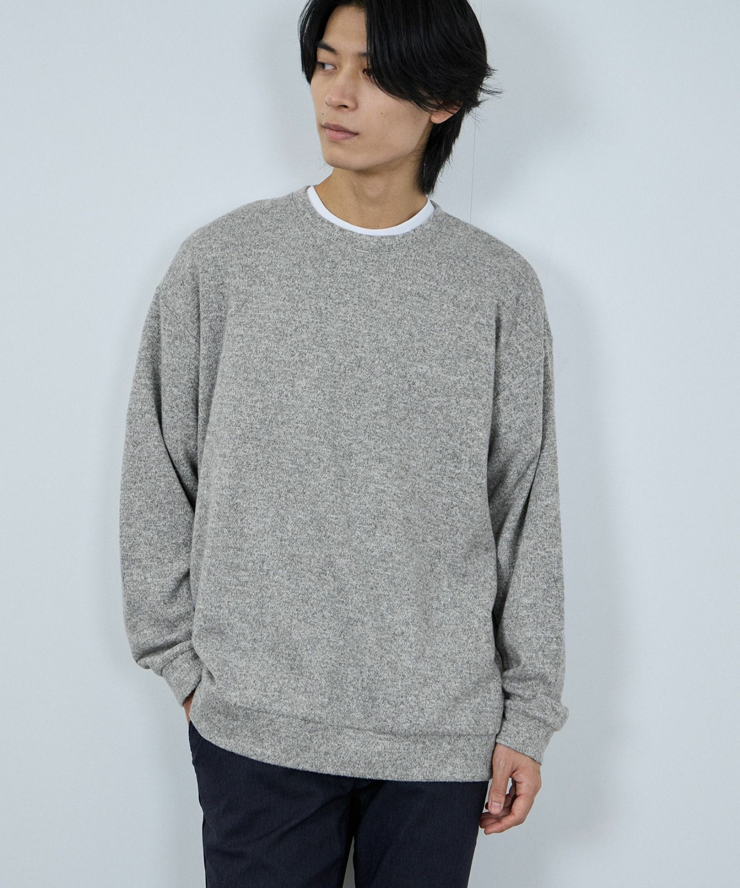 NAVY  MAC HEAT ソフトタッチクルーネックニットフリース メンズ商品画像-7