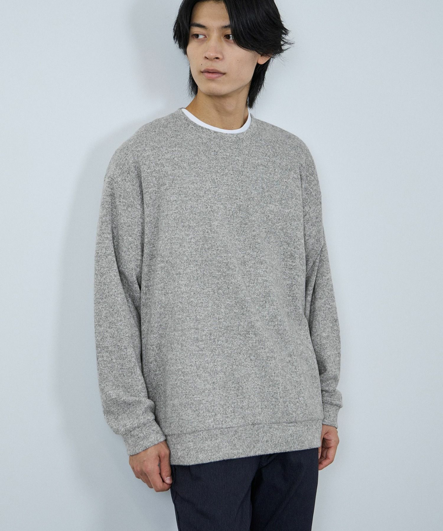 NAVY  MAC HEAT ソフトタッチクルーネックニットフリース メンズ商品サムネイル-8