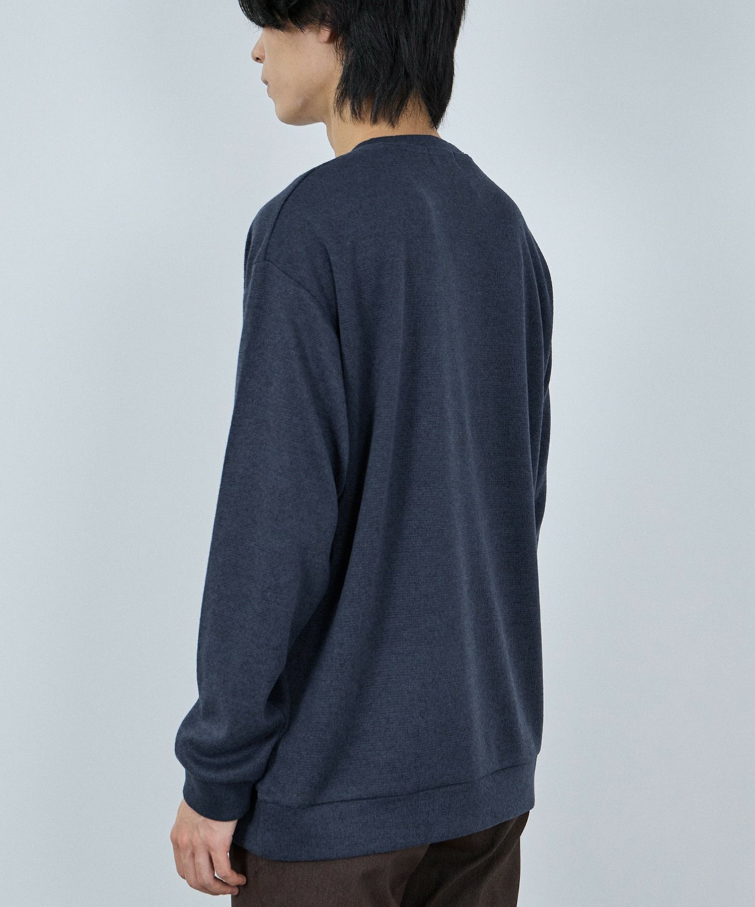 NAVY  MAC HEAT ソフトタッチクルーネックニットフリース メンズ商品サムネイル-10