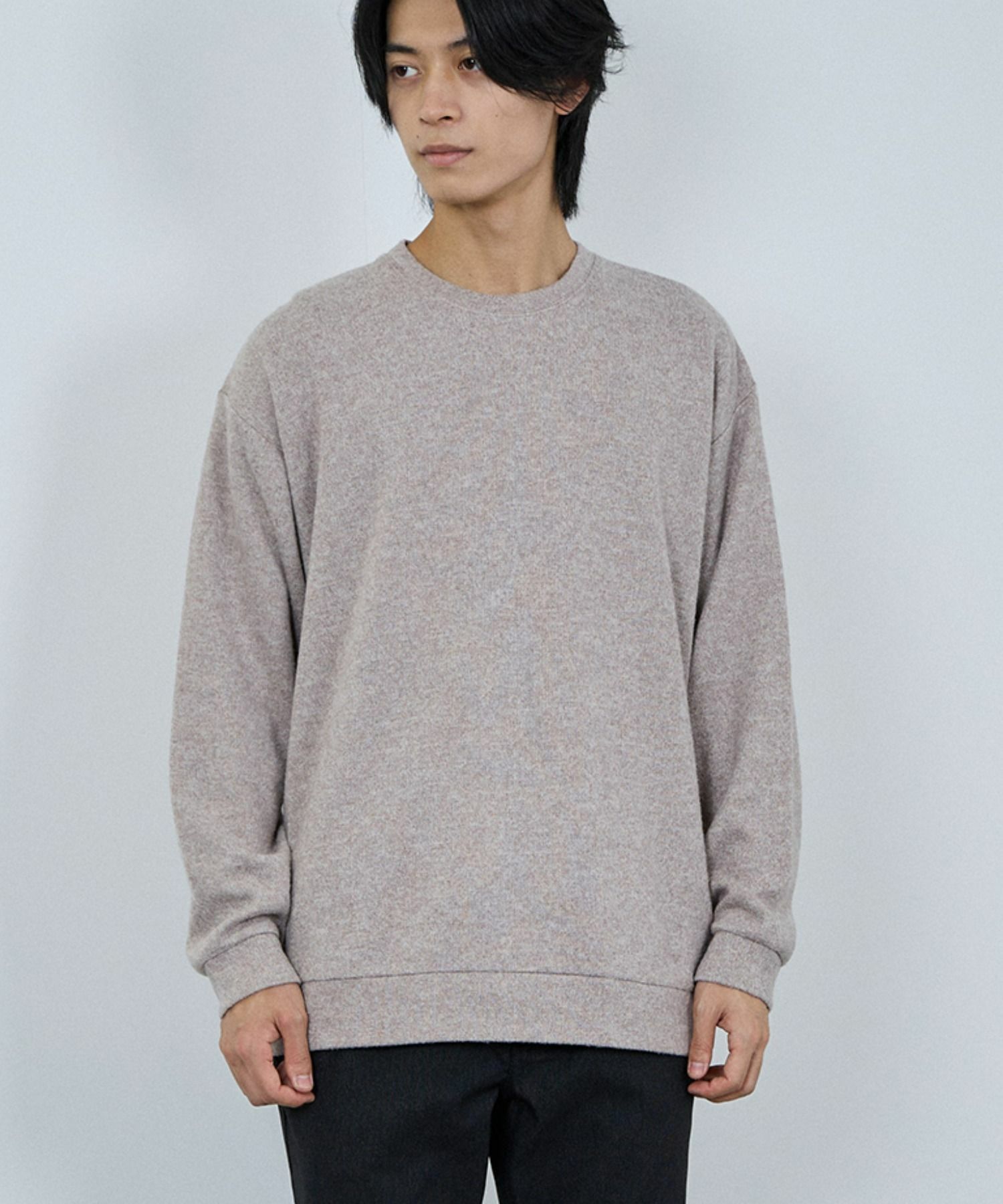 NAVY  MAC HEAT ソフトタッチクルーネックニットフリース メンズ商品サムネイル-11