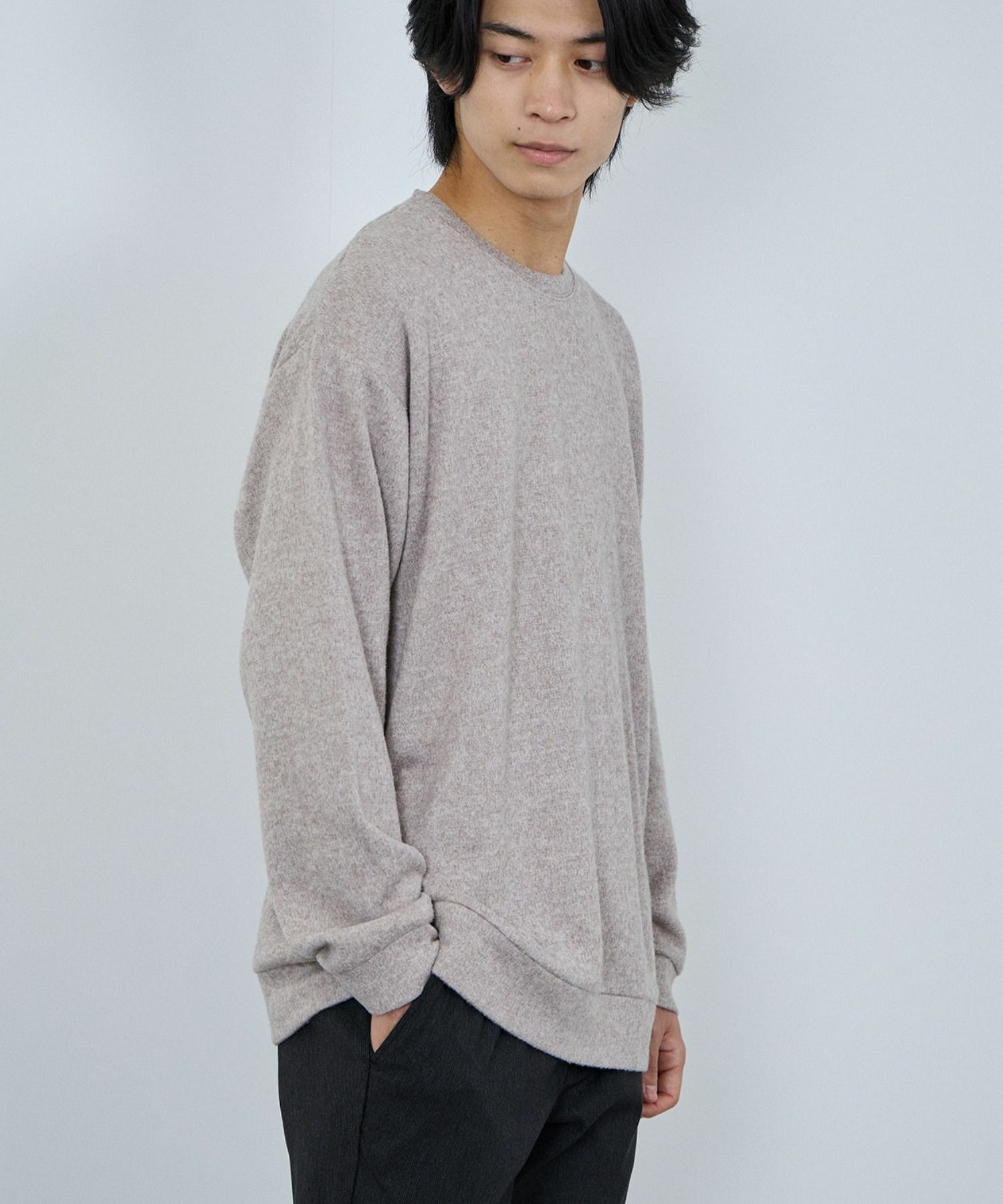 NAVY MAC HEAT ソフトタッチクルーネックニットフリース メンズ