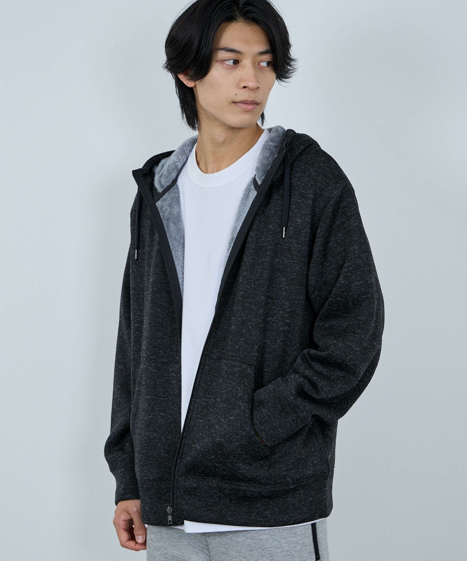 NAVY  MAC HEAT 裏ボアジップパーカー メンズ商品サムネイル-2