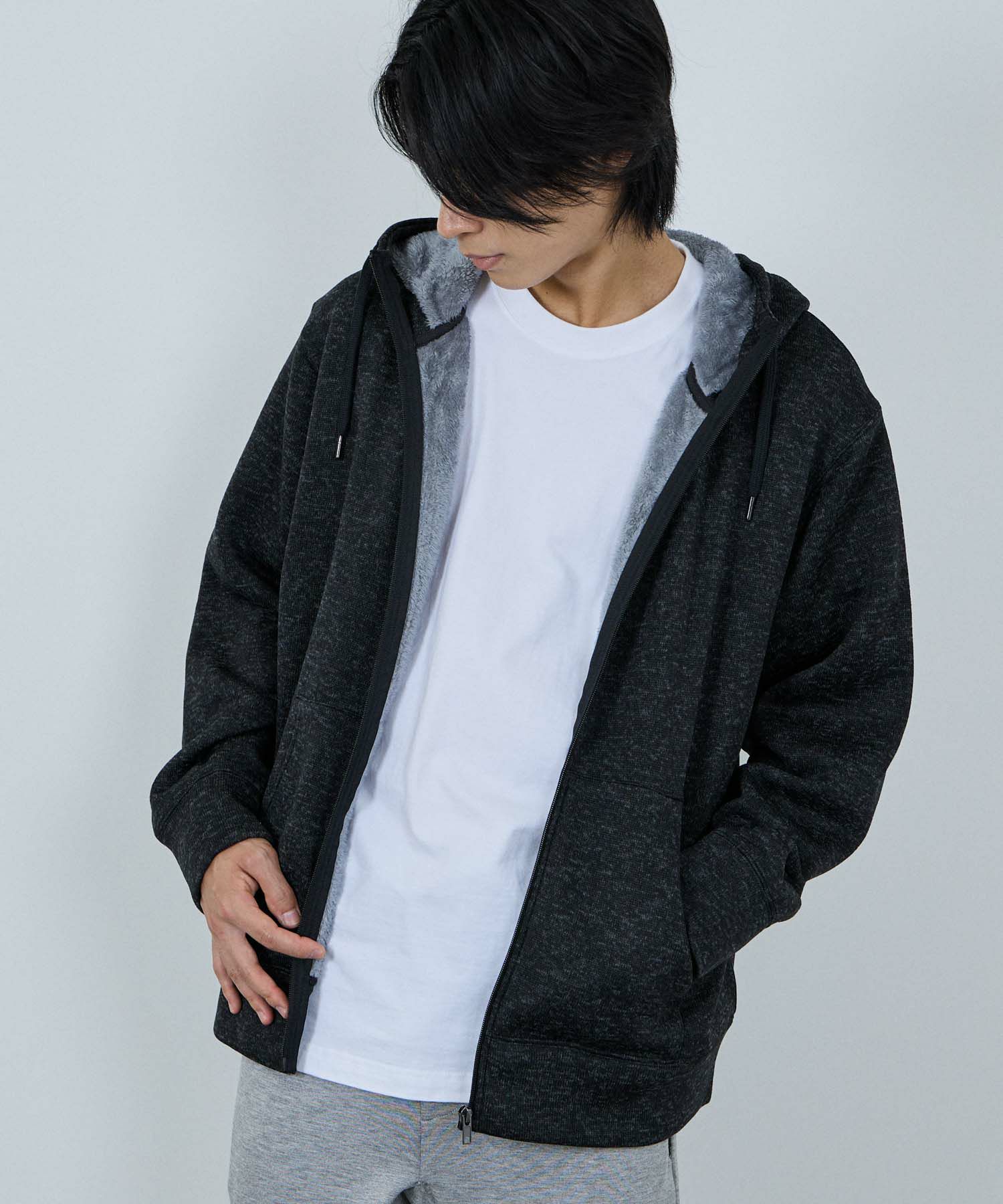 [値下げ]NAVY  MAC HEAT 裏ボアジップパーカー メンズ商品サムネイル-7