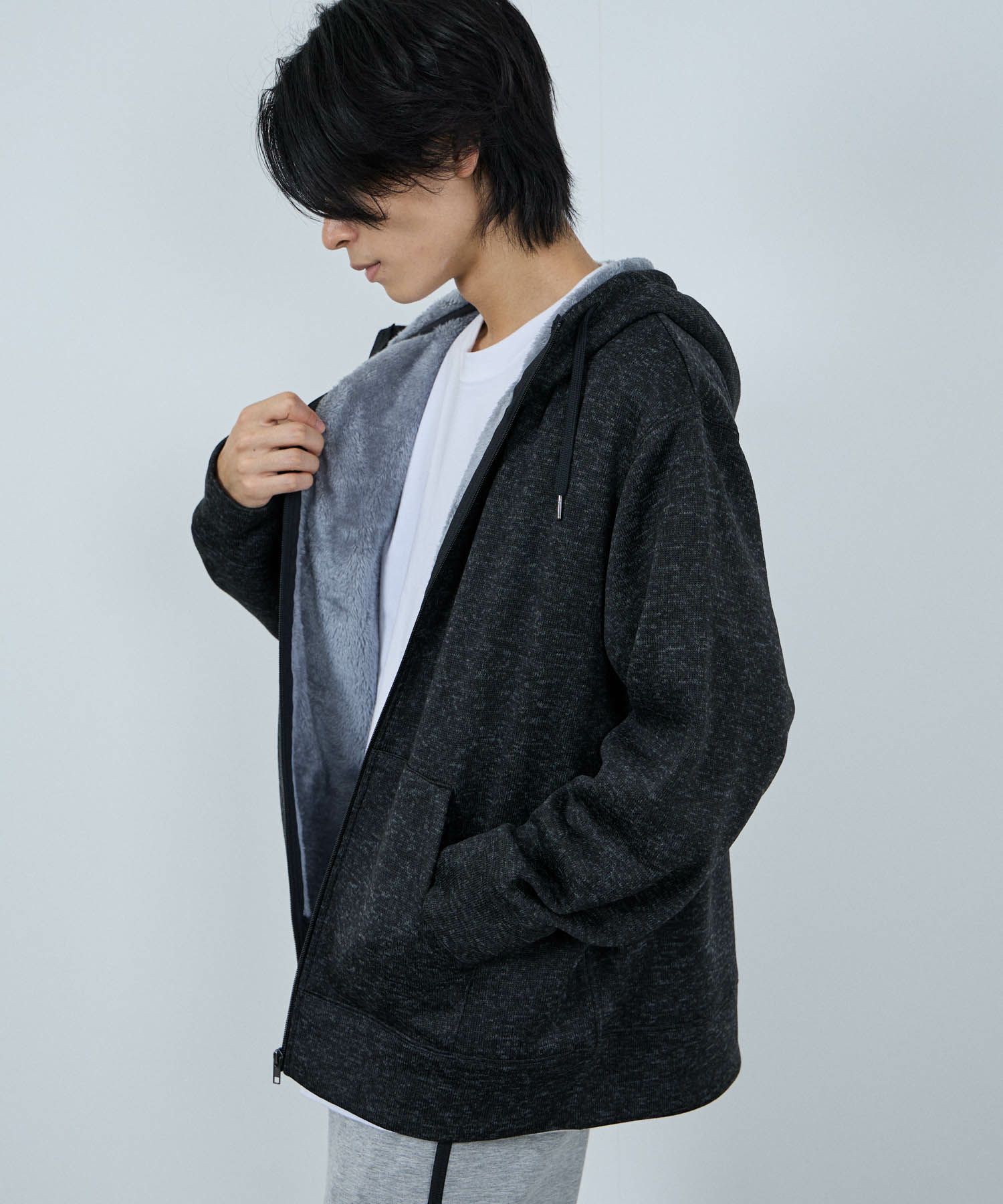 [値下げ]NAVY  MAC HEAT 裏ボアジップパーカー メンズ商品サムネイル-10