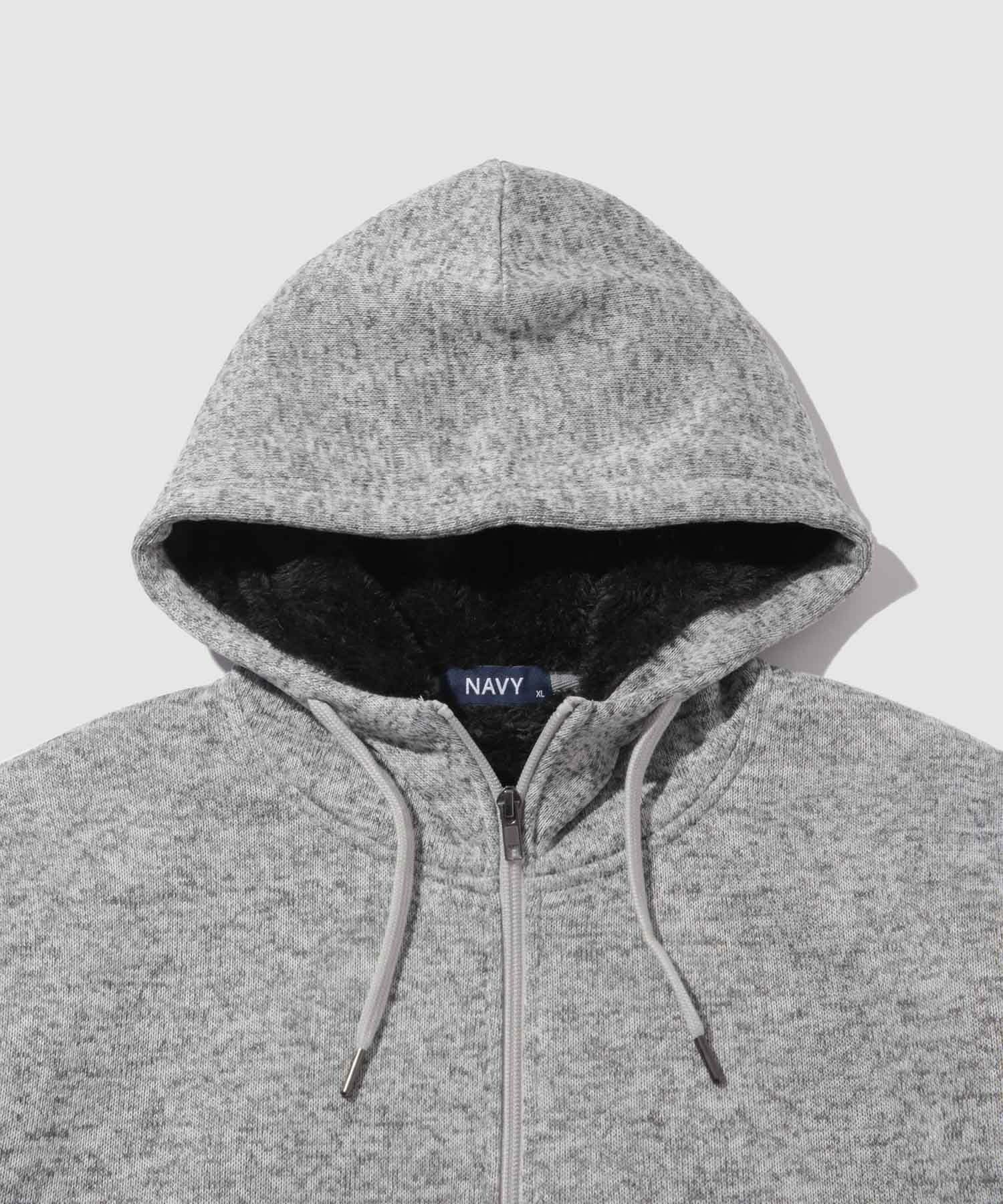 NAVY MAC HEAT 裏ボアジップパーカー メンズ