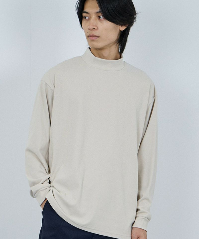 NAVY MAC HEAT シルキータッチモックネックTシャツ メンズ商品画像-2