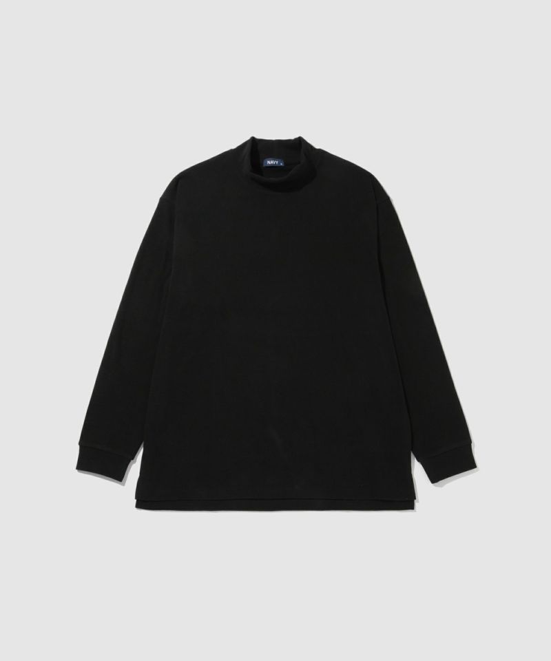 NAVY  MAC HEAT シルキータッチモックネックTシャツ メンズ商品画像-3