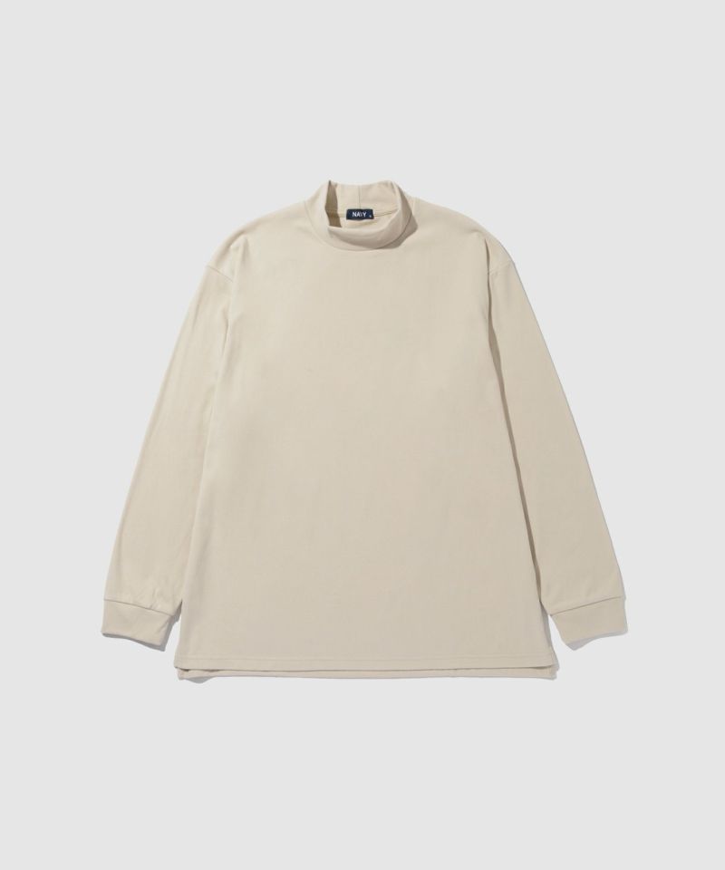 NAVY  MAC HEAT シルキータッチモックネックTシャツ メンズ商品画像-4