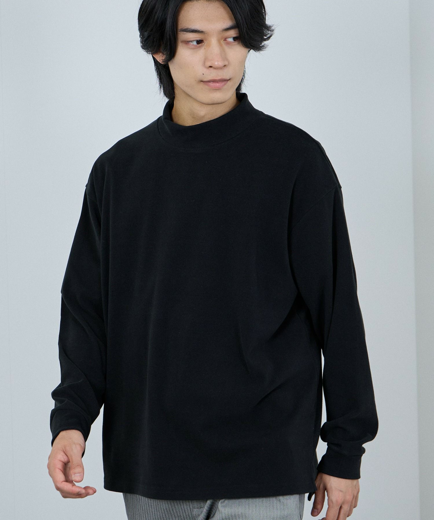 NAVY MAC HEAT シルキータッチモックネックTシャツ メンズ商品サムネイル-9