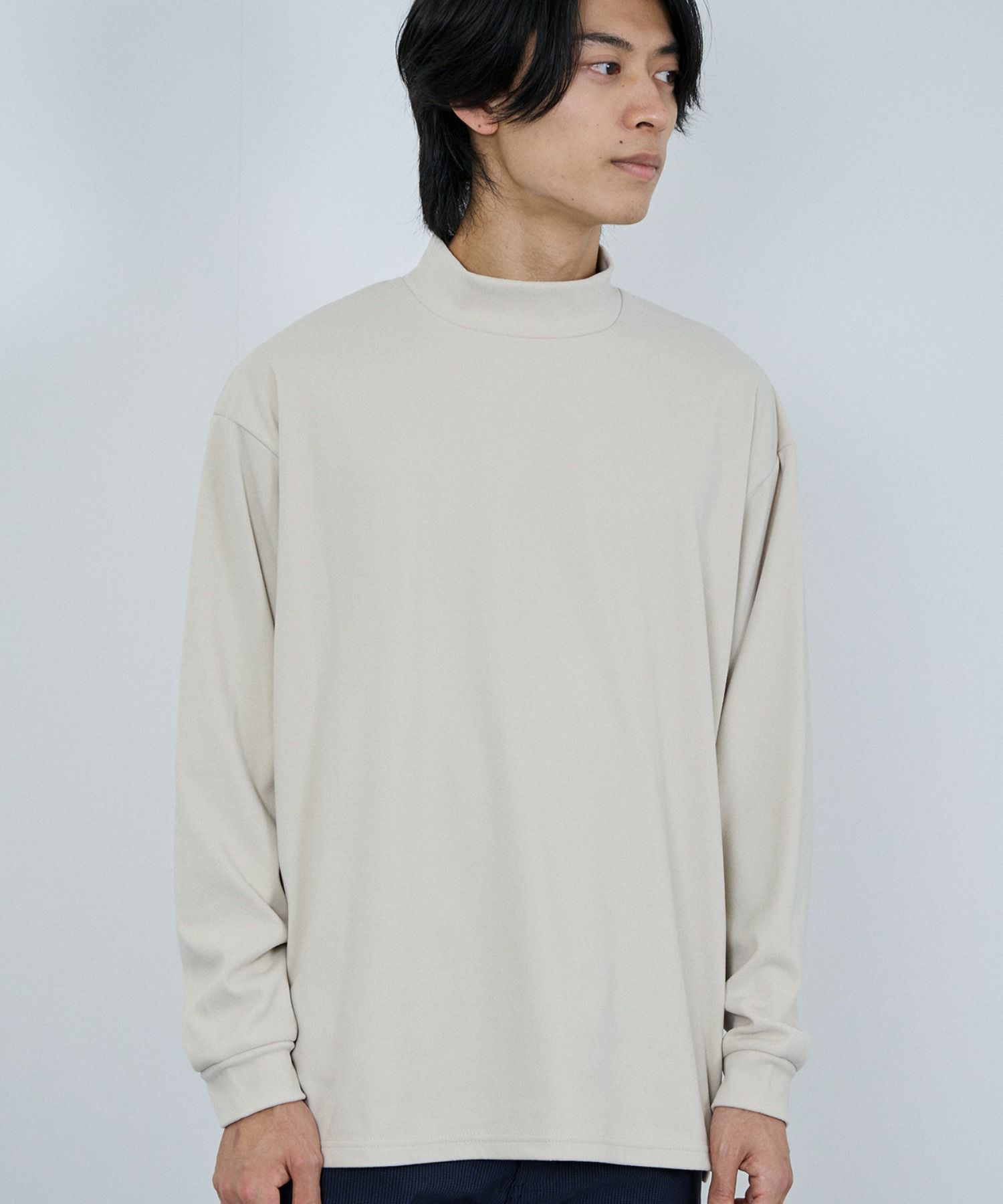 NAVY  MAC HEAT シルキータッチモックネックTシャツ メンズ商品サムネイル-16