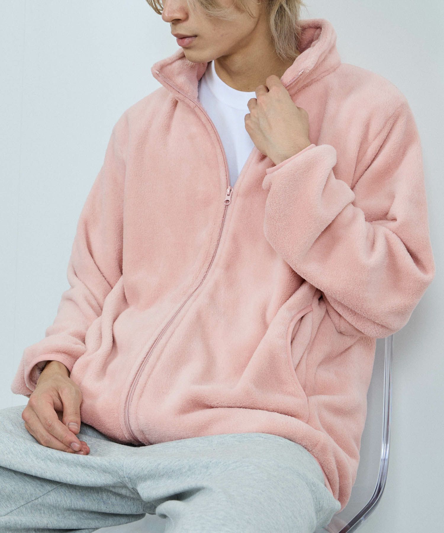 NAVY シャギーフリースジップジャケット メンズ商品サムネイル-3