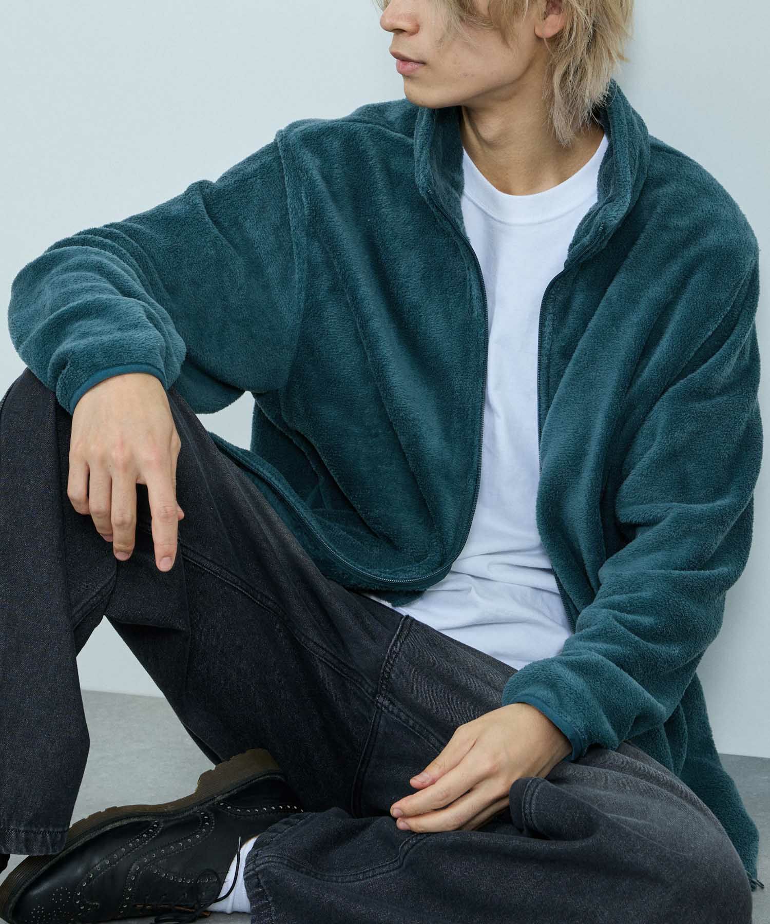 NAVY シャギーフリースジップジャケット メンズ