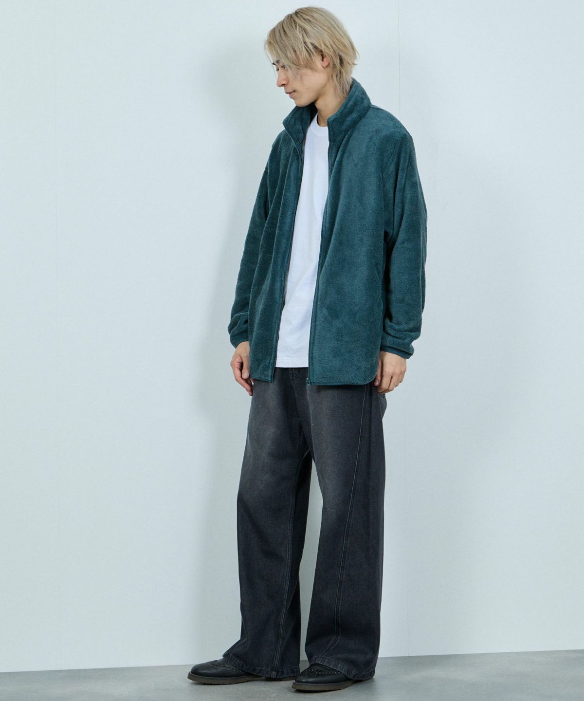 NAVY シャギーフリースジップジャケット メンズ