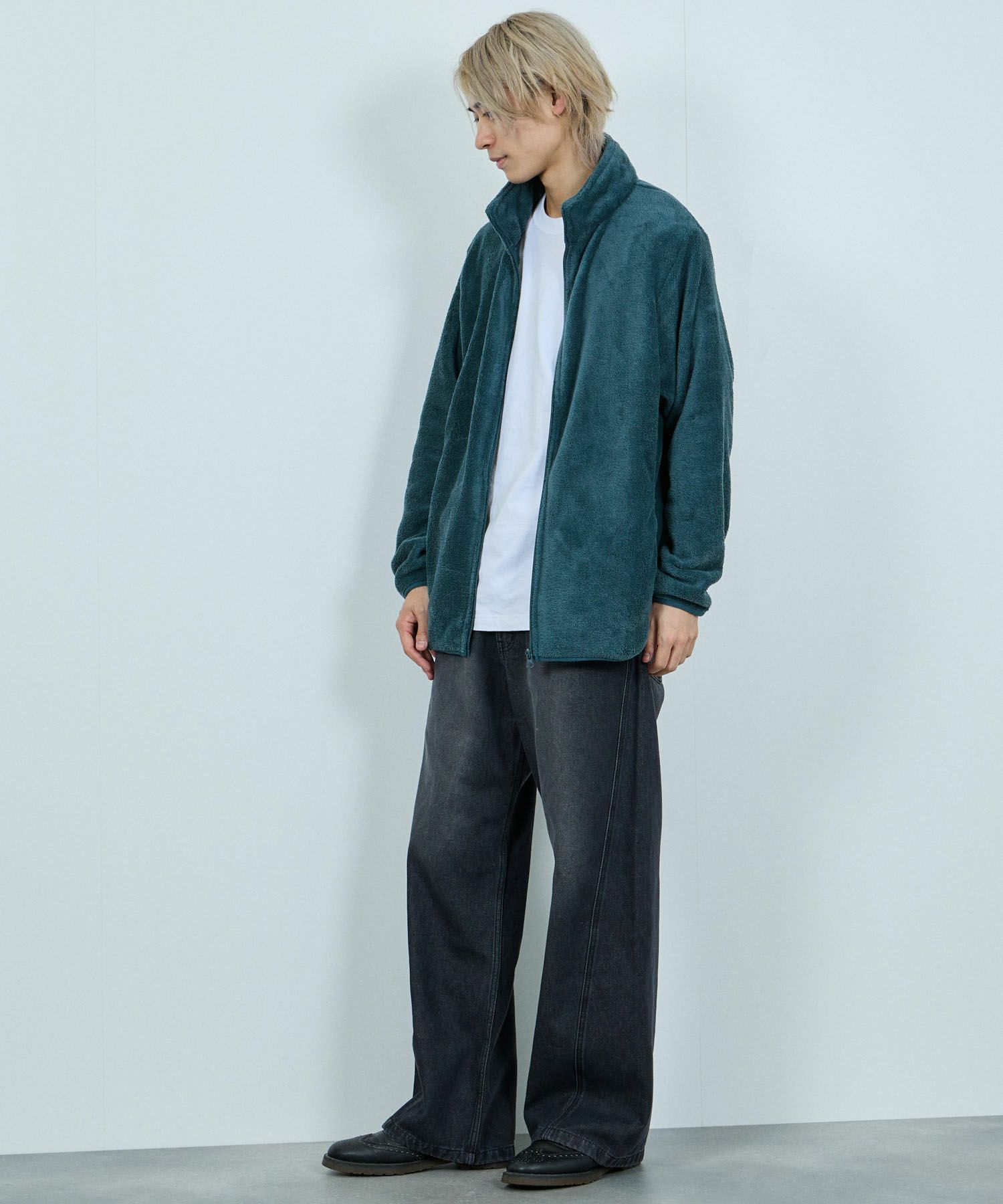 NAVY  シャギーフリースジップジャケット メンズ商品サムネイル-8