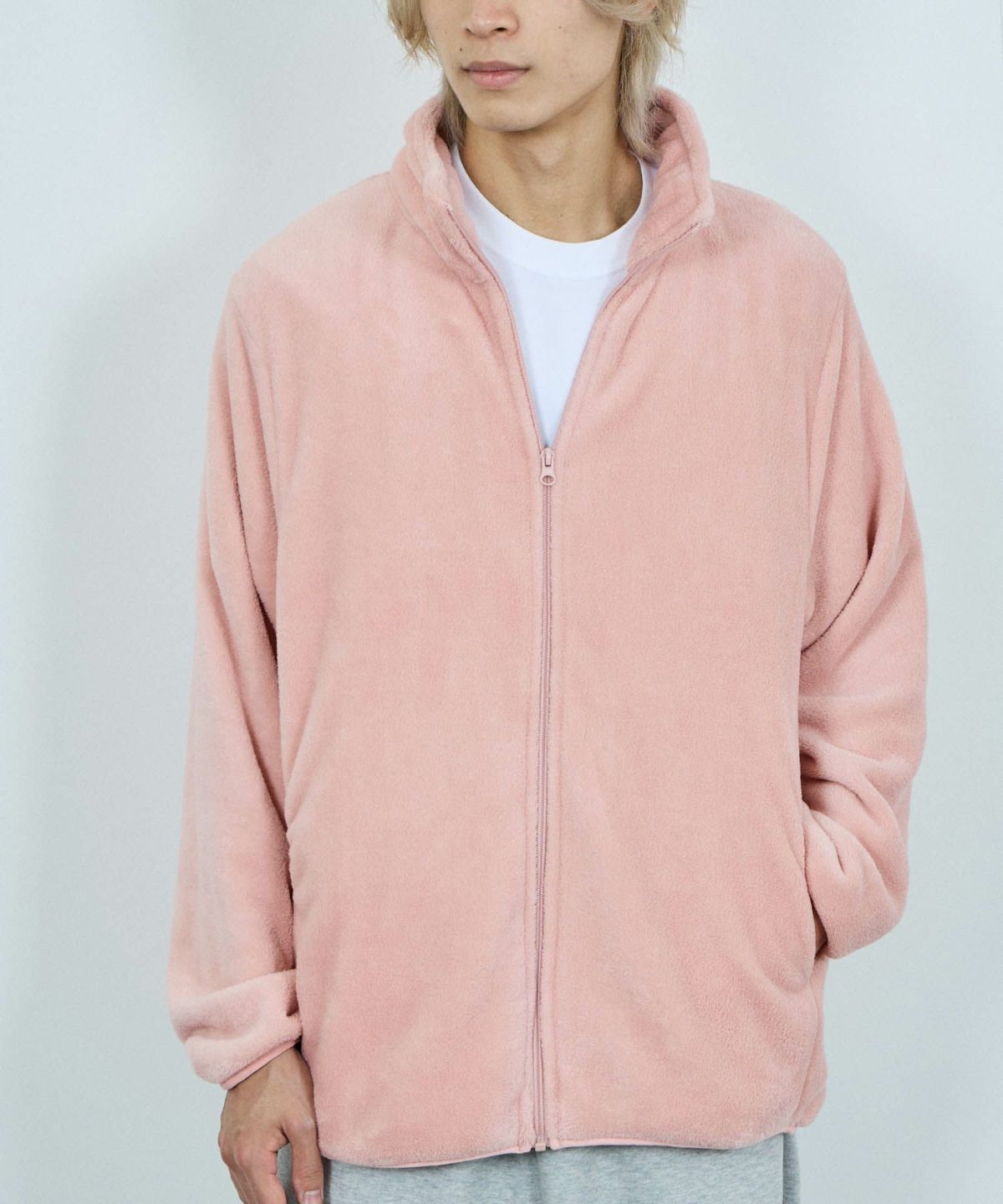 NAVY シャギーフリースジップジャケット メンズ