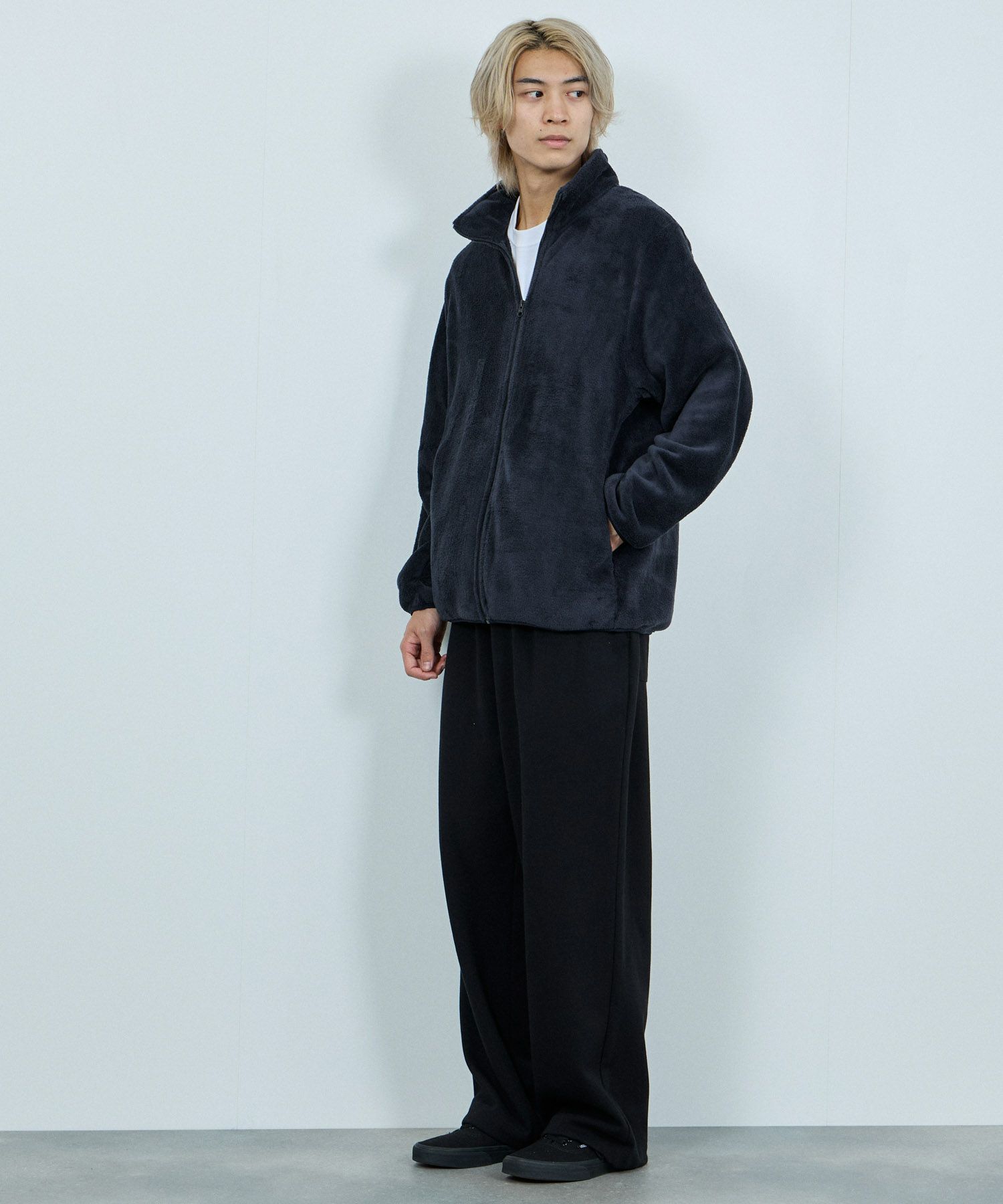 NAVY シャギーフリースジップジャケット メンズ