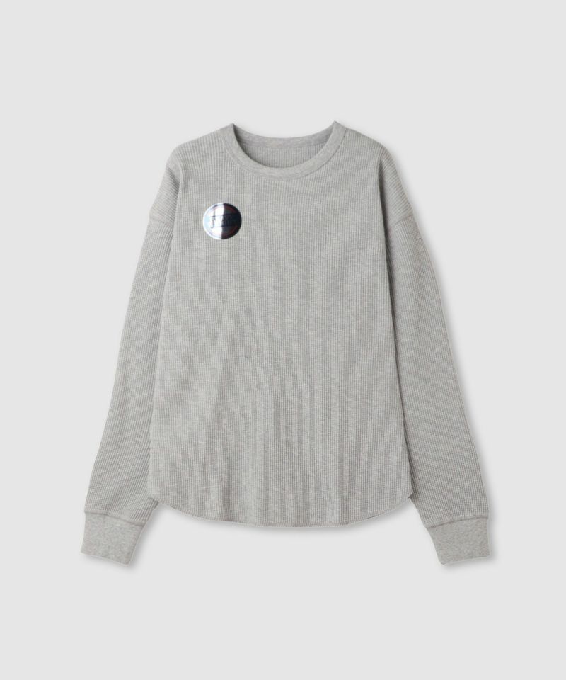 nAvy  リラックスフィット ワッフルクルーネック長袖Tシャツ レディース メール便 対応商品商品画像-3